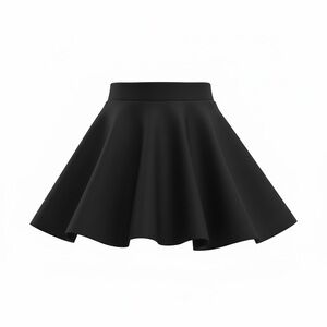 Women's Black Flared High-Waist Tennis Skirt- Skort